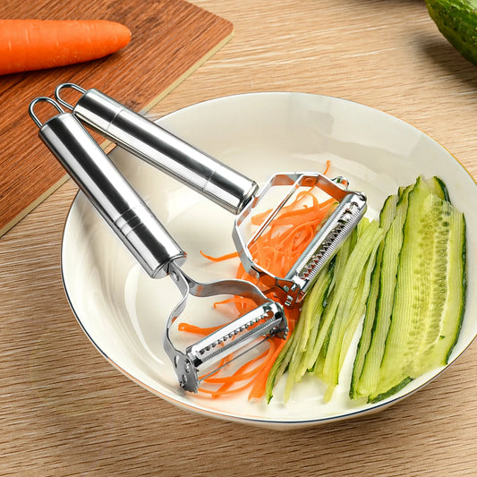 Edelstahl-Sparschäler mit Doppelklinge für Gemüse und Obst